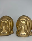 Mid-Century Modern Brass Hippo Bookends