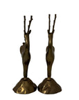 Vintage Brass Reindeer Sculptures – Pair