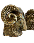 Vintage Brass Ram Head Bookends