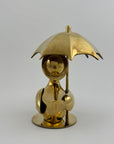 Vintage Brass Duck Under Umbrella