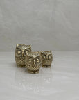 Vintage Brass Owl Family- A Set of Three