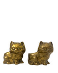 Vintage Brass Cat Planter Pair