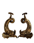 Vintage Brass Dolphin Sculptures – Mid-Century Hollywood Regency Pair-Coastal Luxe