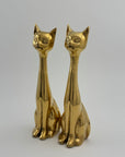 Slim MCM Vintage Brass Cats-A Pair