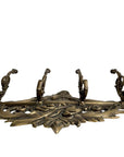 Antique Brass Wall Hook Rack – Victorian Lady Motif, Ornate Rococo Detail (8 lbs)