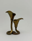 Vintage Brass Tulip Candlestick Holders-A Pair