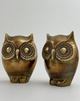 Pair of Vintage Brass Owl Bookends