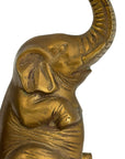 Vintage Brass Sitting Elephant Pair