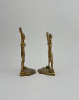 Vintage Brass Baseball Bookends-A Pair by Enesco