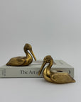 Vintage Brass Pelican Taper Candlestick Holders-A Pair