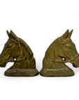 Vintage Brass Horse Head Bookends – Equestrian Mid-Century Set