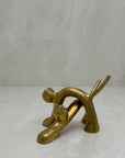 Vintage Brass Stretching Cats-A Pair