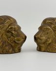 Vintage Brass Lion Bookends- A Pair