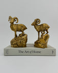 Vintage Brass Mountain Rams-A Pair