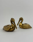 Vintage Brass Pelican Taper Candlestick Holders-A Pair