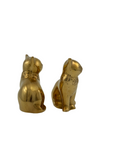 Small Vintage Brass Cat Figurines-A Pair