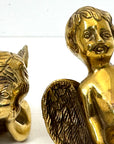 Vintage Polished Brass Cherub Angels — Set of Two Mid-Century Figurines