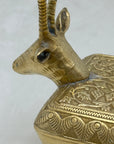 Vintage Brass Antelope Trinket Box