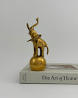 Vintage Brass Circus Elephant on Ball