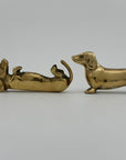 Vintage Brass Dachshund Dogs Affirmation/Note Holder-A Pair