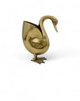 Vintage Brass Duck Planter
