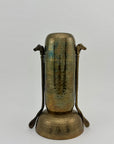 Vintage Brass Hammered Vase With Horse Head Handles