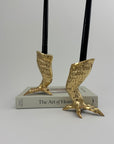 Pair of Vintage Brass Eagle Talon Candlesticks