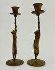 Dancing Fox Candleholders- A Pair