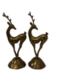 Vintage Brass Reindeer Sculptures – Pair