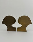 Rare Mid-Century Modern Brass Kissing Profile Sculptures-A Pair