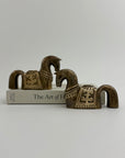 Pair of Vintage Trojan Horse Brass Candleholders
