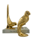 Large Vintage Brass Parrots-A Pair