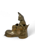 Vintage Brass Boot- A Cat and Mouse Chase