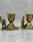 Vintage Brass Elephant Candlestick Holders-A Pair