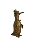 Vintage Brass Penguin Conductor with Baton – Whimsical Dapper Sculpture