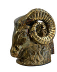 Vintage Brass Ram Head Bookends