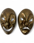 Vintage Brass Comedy & Tragedy Masks – Theater Wall Art, Made in India