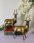 Vintage Brass Kudu Antelope Pair
