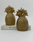 Rosenthal Netter Brass Pineapple Bookends – 8” Tall Vintage Mid Century Hollywood Regency Decor