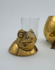Vintage Brass Frog Lidded Trinket/Candle Pot