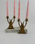 Vintage Brass Rabbit Candleholders-A Pair
