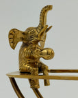 Vintage Brass Figurine of Elephants Enjoying a Tennis Match on a Teeter-Totter