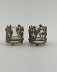 Vintage Brass Floral Candleholders-A Pair