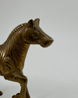 Vintage Brass Zebra Figurine – Safari Animal Sculpture | Hollywood Regency & Mid-Century Modern Decor