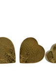 Vintage Brass Hammered Heart Shaped Vases/Planters- A Set of Three by Hosley