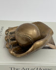 Vintage Brass Baseball Glove and Ball-A Two Piece Set