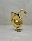 Vintage Brass Duck Planter