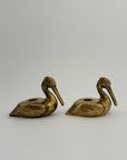 Vintage Brass Pelican Taper Candlestick Holders-A Pair