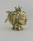 Rare Vintage Dolbi Cashier Brass Woman Head Sculpture – Flowing Hair Bust, 10 lbs