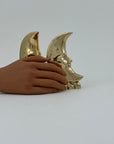 Vintage Brass “Man in the Moon” Figurines – Set of 2